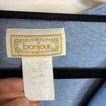 Bonjour Vintage  Denim Chambray Ruffle Top Sz Large Photo 2