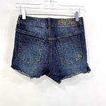 Indigo Rein Blue Dark Wash Distressed Denim Shorts Photo 1