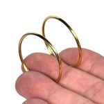 18KT 750 SOLID YELLOW GOLD HOOP EARRINGS Photo 5