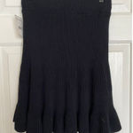 Free People  Solid Gold Ribbed Skirt Black L NWT Flared Knit Cozy Casual Photo 0