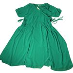 Madewell  Sheer V-Neck Dolman Sleeve Maxi‎ Dress Verdant Green size XXS NWT Photo 3