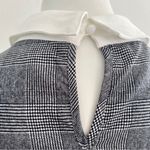 Dorothy CAREER Gray Checkered Women's Blouse top LARGE PETER PAN NECKLACE NWOT White Photo 9