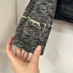 Free People Denim Hoodie Jacket With Grey Sweater Sleeve Womens Medium Jean Photo 3