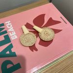 Oversized Wicker Statement Earrings from Greece Tan Photo 4