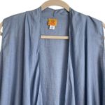 Ruby Rd Woman Vest Top 2X Blue Linen Crochet Trim Open Front Beachy Boho Cowgirl Photo 8