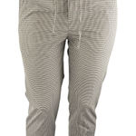 H&M  Cream Plaid Checkered High Rise Drawstring Skinny Ankle Trousers Pants Sz L Photo 0