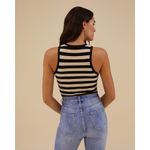 Rachel Parcell [] Tan Black Striped Ribbed Knit Racerback Sleeveless Tank NWT XL Photo 10