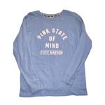 Victoria's Secret PINK Nation Pullover Crewneck Sweatshirt Top XS state of mind Blue Photo 1