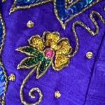 Vintage 80s Hudson’s Silk Purple Gold Bling Cropped Bolero Jacket S M Size M Photo 13