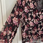 White House | Black Market Sheer long sleeve velvet burnout paisleu print blouse Photo 3