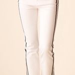 Veronica Beard Womens  Carly 11” Kick Flare Jeans White with Black Racing Stripes Photo 1