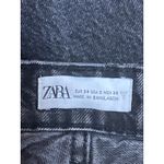 ZARA Women's Black High Waisted Frayed Hem Straight Leg Denim Jeans Pants Size 2 Photo 3