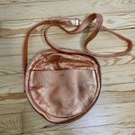 Baggu  Anthropologie Delphine Leather Circle Bag Crossbody‎ Purse Rose Gold Photo 3