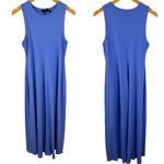 Theory Racer Tank Compact Ribbed Midi Dress Blue Size XLarge Stretch Modal Photo 2
