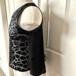 ASTR   sleeveless black tank top with faux leather animal print Photo 4