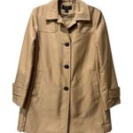 St. John Collection Tan Swing Trench Coat Quilted Satin Lining Classic Luxury S Photo 0