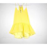 Cinq à Sept NEW‎  Janet 100% Silk V-Neck Ruffle Hem Top, Yellow, M Photo 4