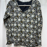 J.Jill  floral V-neck Pima cotton long sleeve top women’s M Photo 0