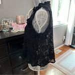 Ambiance Black Lace Mock Neck Date Night Top Large Photo 6
