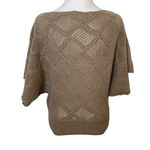 Cache Luxe Cashmere Sweater Y2k Dolman Crochet Knit Metallic Champagne XS Photo 2