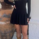 Free People  Emmy Ribbed Knit Mini Dress Black M Photo 5