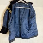 RARE VTG 80s Embellished Blue Black Gold Crazy Coat Jacket Women's Velvet M Size M Photo 4