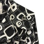 Erin London Double Breasted Geometric Print Belted Pea Coat Jacket Womens Medium Black Photo 8