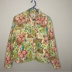 Coldwater Creek  Jacket Button Cotton Floral Patchwork Pink Green Size X-Large Photo 0