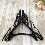 Valentino Garavani  Black Satin Embellished Heels Photo 6