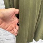 Karlie Mock Neck Solid Long Sleeve Dress Size L Olive Green Pockets New Photo 2