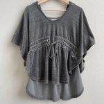 Juicy Couture Vintage Y2K Grey Velour Drape Short Wide Sleeve Hooded Poncho Cape Photo 2