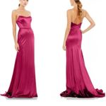 Mac Duggal 12428 Charmeuse Rhinestone Strap Trumpet Gown in Hot Pink Size 4 NWT Photo 1