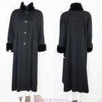 Vintage Steve by Searle black swing full length coat, vintage size 2, USA made Size L Photo 1