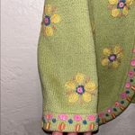 Vintage Green Cardigan with Floral Accents Size L Photo 4