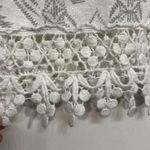 Desigual Women's  White Gray Cropped Lace S/S Shirt OWL Size Small EUC #CA-2415 Photo 4