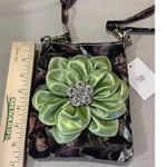 Small Camouflage Purse NEW Green Flower Jewel Photo 6