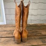 Bata Boots Lavorazione Artigiana Italian Laser Cut‎ Boho Western Leather 40 Brown Size 9 Photo 4