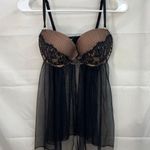 Victoria's Secret women's black nude sexy baby doll cami lace push up lingerie Photo 0