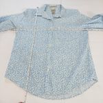 LL Bean Blue Floral Wrinkle Free Pinpoint Oxford Long Sleeve Button Shirt MEDIUM Photo 6