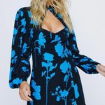 Nasty Gal Shadowed Floral Cutout Long Sleeve Mini Dress Photo 0