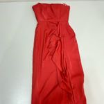 BCBG MaxAzria Ila Strapless Coral Satin Evening Dress Draped 0 Photo 10
