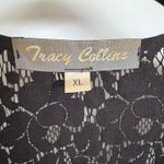 Vintage Whimsygoth Velvet Burnout Blouse Witchy Silk Blend Lace Fairy Goth XL Black Photo 7