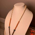 None Beaded Orange Brown Tibetan Bohemian Horn Necklace Photo 5