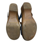 Dansko Sapphire Blue Leather Slip-On Sandals Size 38 Laser Cut Comfort Wedges Photo 5