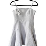 Halston Heritage  Cotton Silk Light Gray A-line Cocktail Mini Dress Size 4 Photo 0