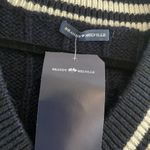 Brandy Melville Navy Wool Blend V Neck Sweater Fisherman cable Knit OS NEW Photo 3