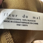 Fleur Du Mal Brown Yellow Zipper Split Hem Pants Cargo 8 EUC LKNEW Silk $545 Photo 7