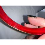 Vintage Boho Made in India Wood and Beaded Bangle Bracelet Red Photo 5