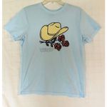 Wrangler Women's Cowboy Hat & Roses Graphic Tee - M Soft cotton Blue Photo 0