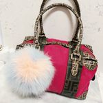 Fendi Authentic RARE Barbie Pink & Monogram Forever Bauletto Boston Bag Photo 11